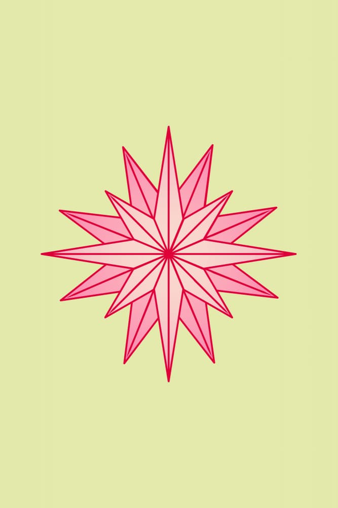 Pink Geometric Star by Karen Menzenbach — canvas wall art
