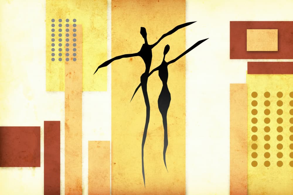 Graceful Abstract Dancers by Rafal Kulik — canvas wall art