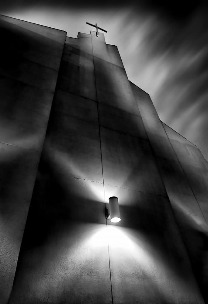 Dramatic Concrete Cross by Larry Deng APA — canvas wall art