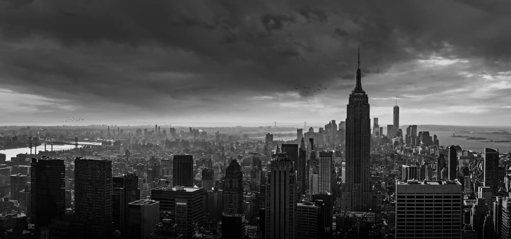 Dramatic New York City Skyline by Wim Schuurmans — canvas wall art