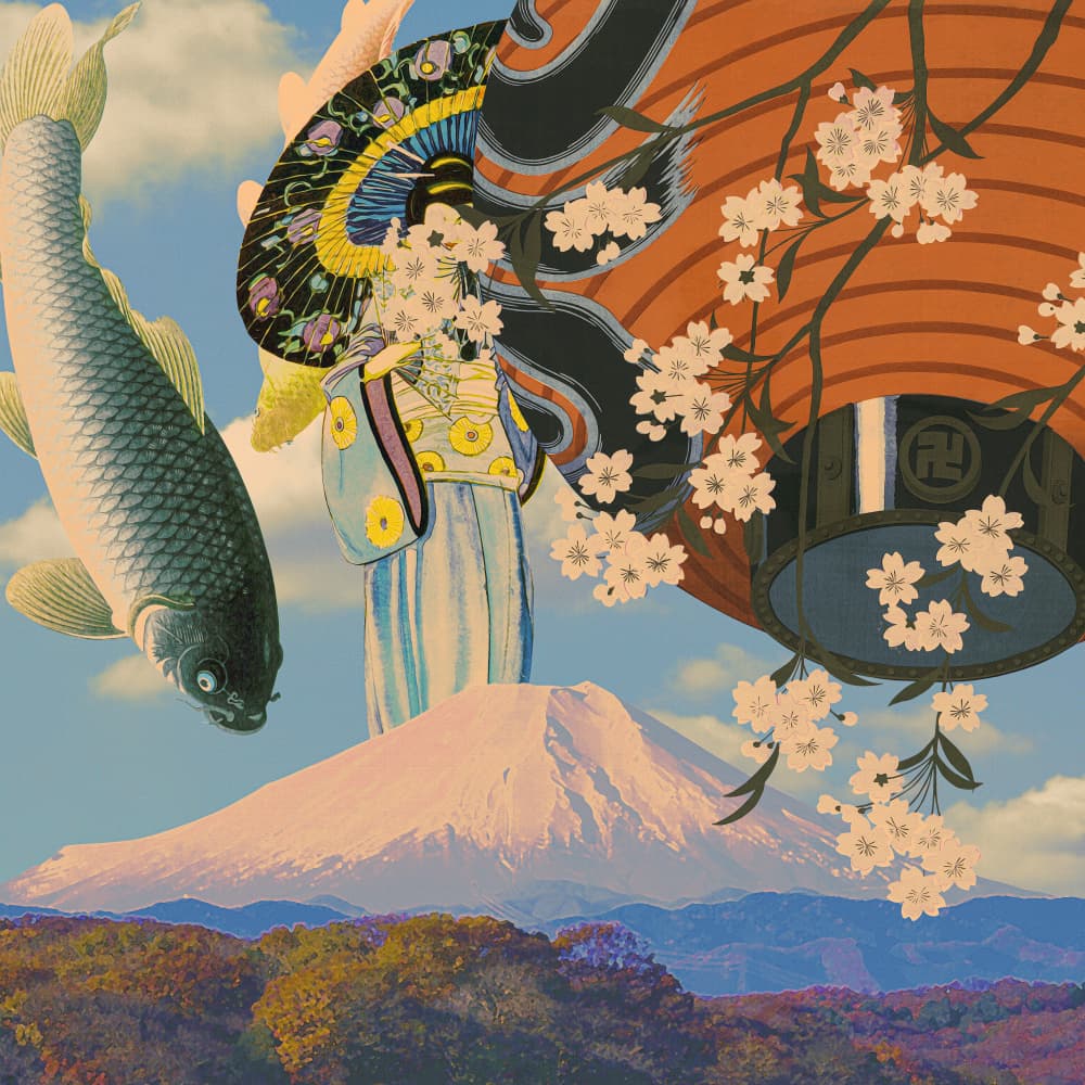 Sakura Koi Fuji Dream by CosmoZach — canvas wall art