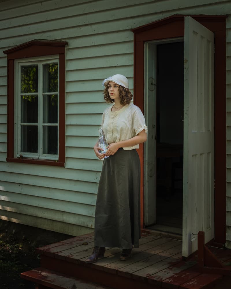 Pensive Country Girl by Miroslaw Prybinski — canvas wall art