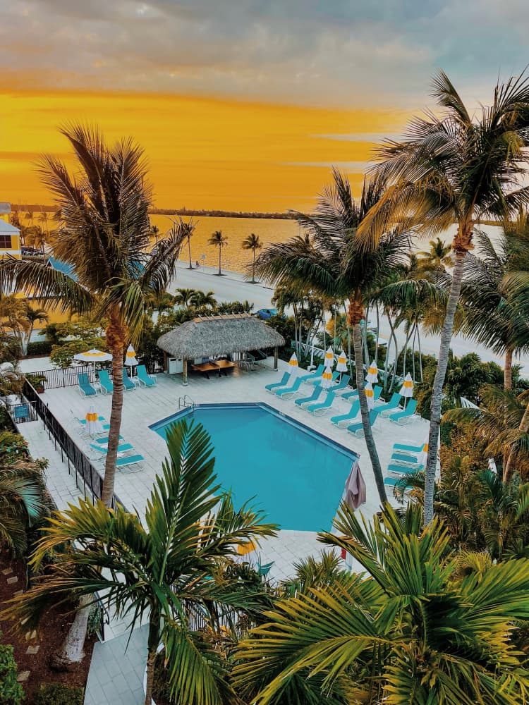 Tropical Resort Sunset by Del Mundo Imagery — canvas wall art