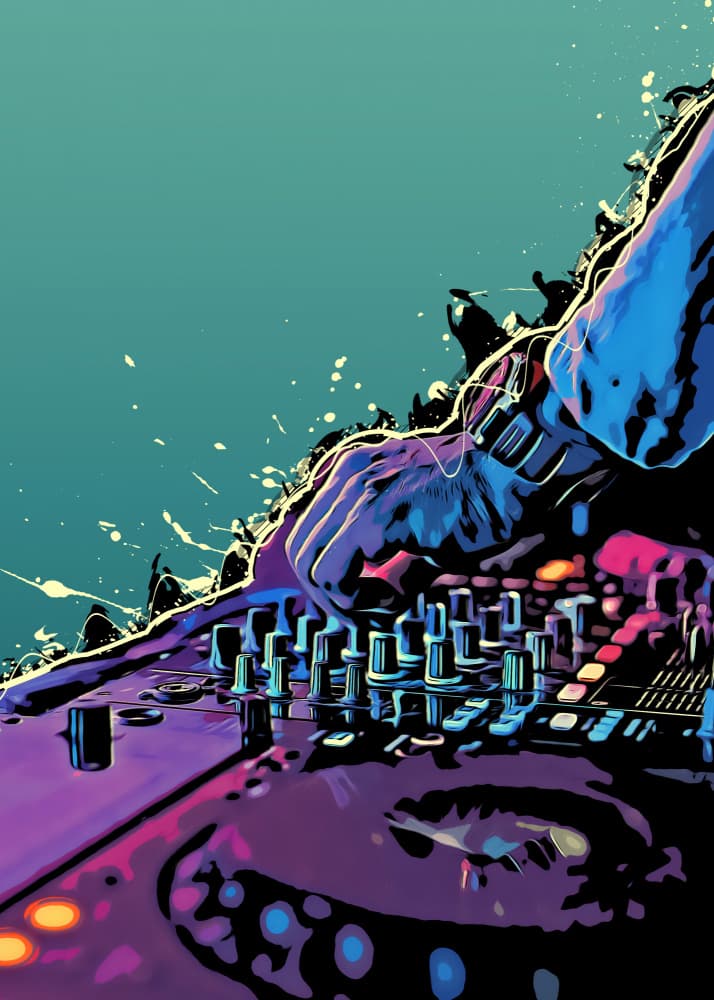 Electric DJ Mix by Justyna Jaszke — canvas wall art