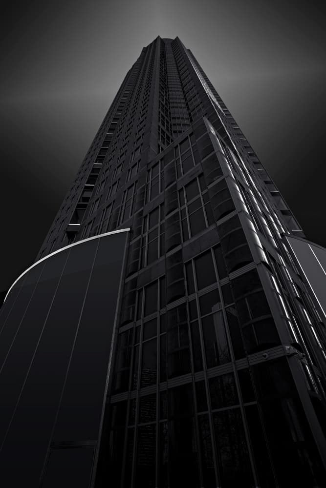 Dark Skyscraper Ascent by Roland Weber — canvas wall art