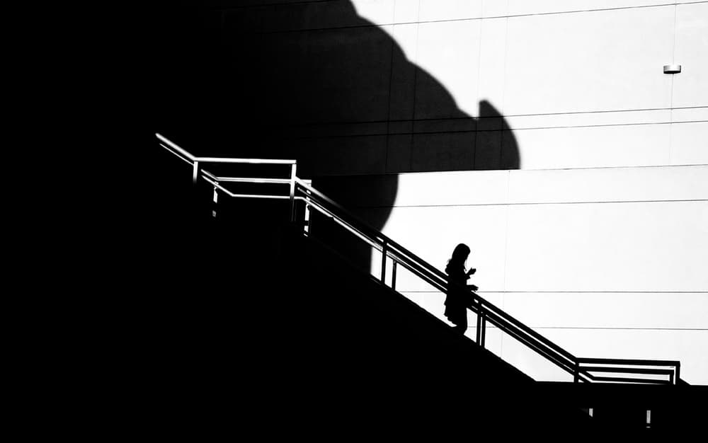 Urban Stairway Silhouette by Tina Kim — canvas wall art