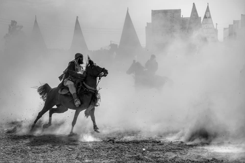 Galloping Through Dust by Fatemeh Amanatpour(NaziAmpi) — canvas wall art