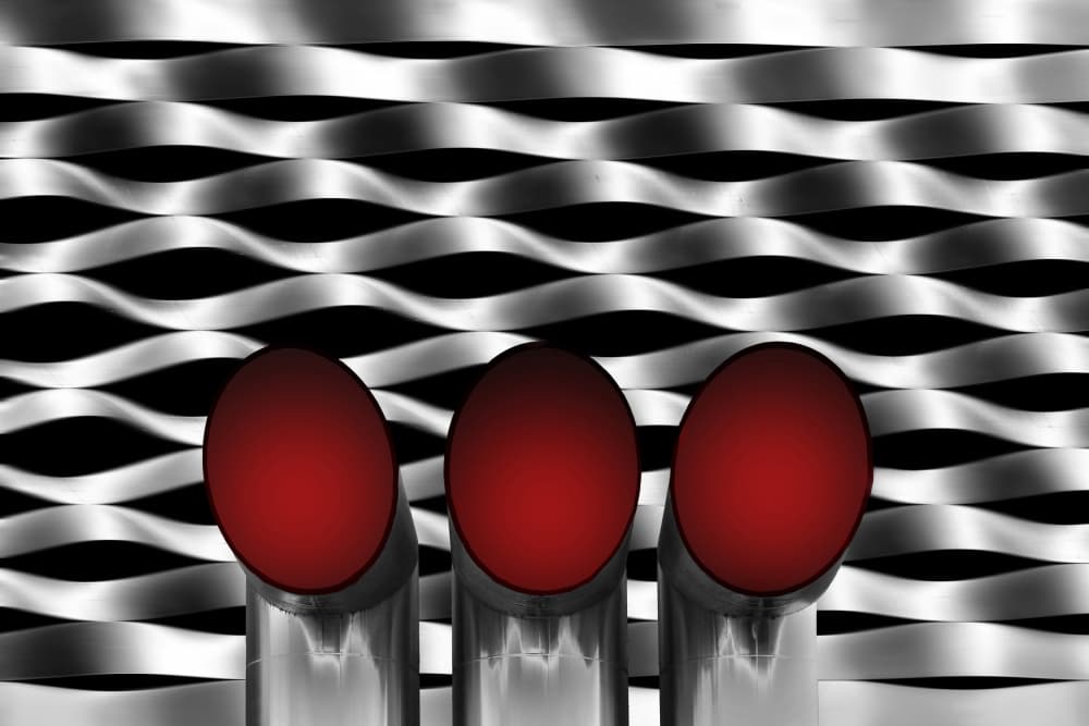 Abstract Red Tubes by Hans-Wolfgang Hawerkamp — canvas wall art