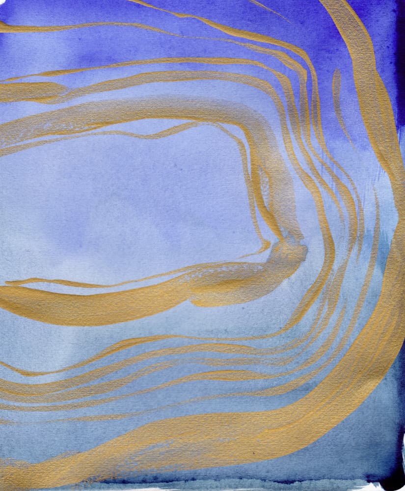 Serene Blue Gold Waves by Christine Lindstrom — canvas wall art