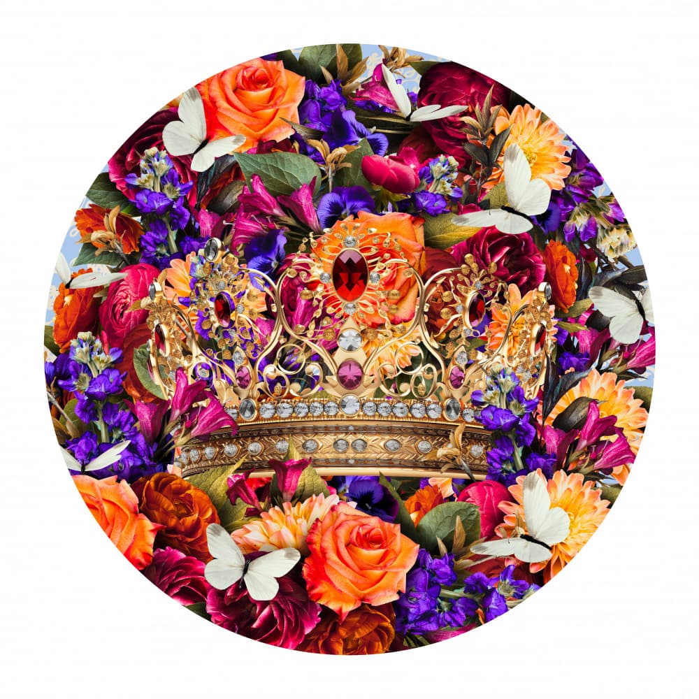 Golden Floral Crown by Sue Skellern — canvas wall art