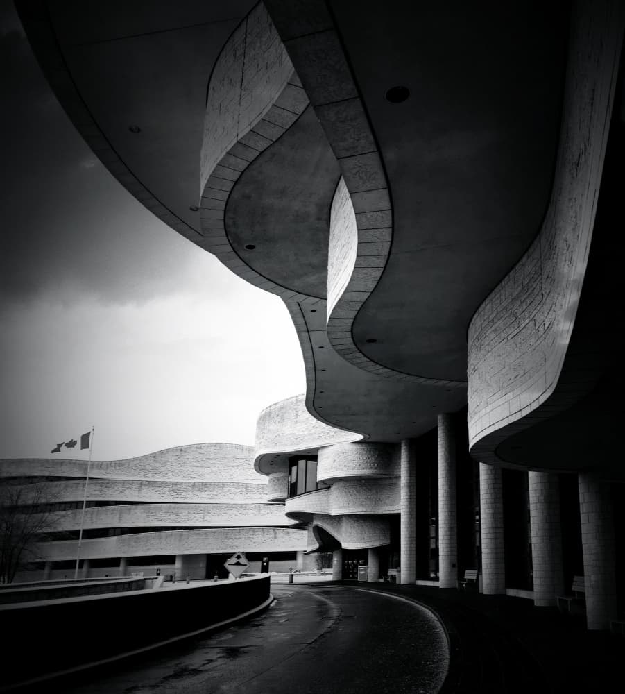 Curved Concrete Architecture by Jasmine Zhang — canvas wall art