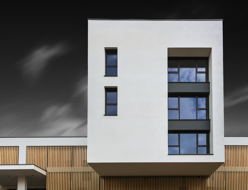 Modern Geometric Facade by Muriel Vekemans — canvas wall art