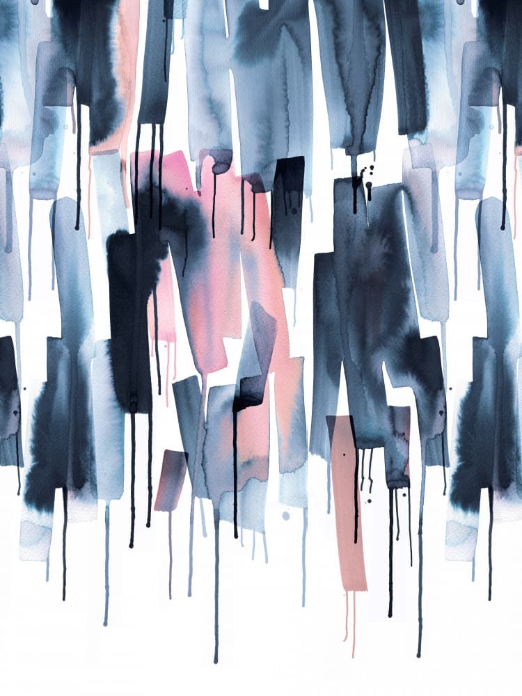 Abstract Blue Pink Strokes by Ninola Design — canvas wall art