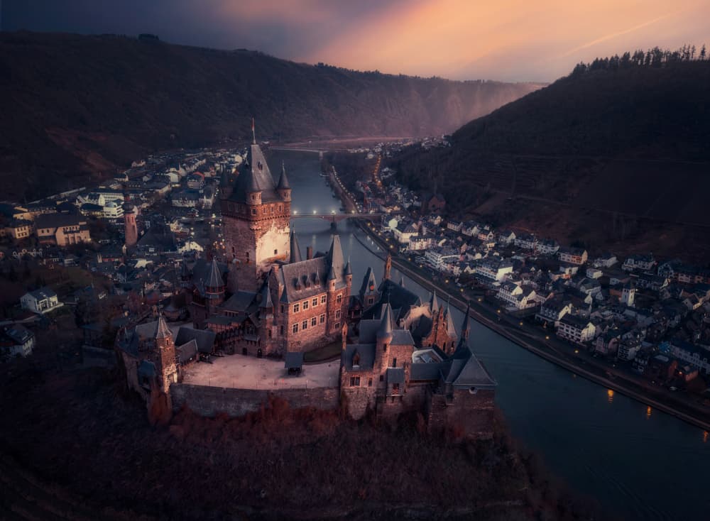 Cochem Castle Evening Glow by Dani Otero Sobrino — canvas wall art