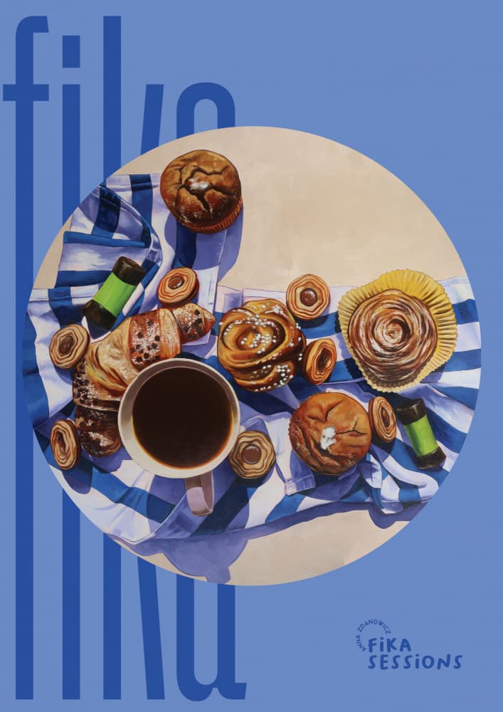 Fika Coffee and Pastries by Anna Zdanowicz — canvas wall art