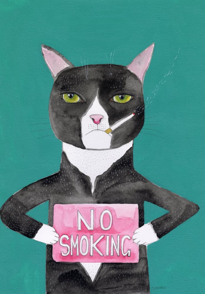 Funny Smoking Cat by Sharyn Bursic — canvas wall art