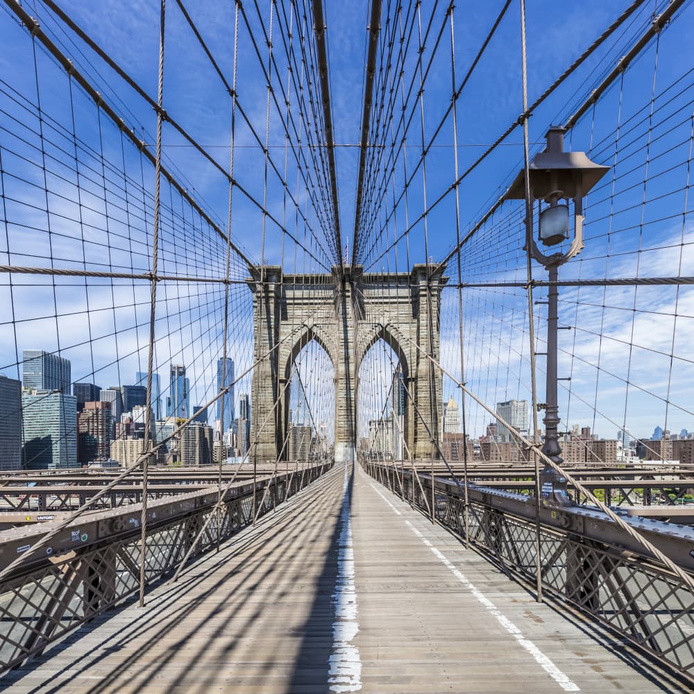 Brooklyn Bridge Walkway by Melanie Viola — canvas wall art