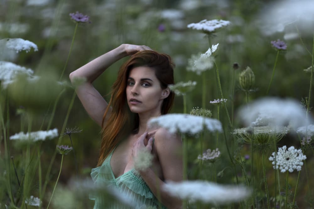 Ethereal Woman in Flowers by Shlomo Waldmann — canvas wall art
