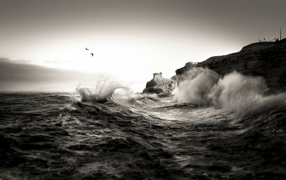 Stormy Coastal Waves by Larry Deng APA — canvas wall art