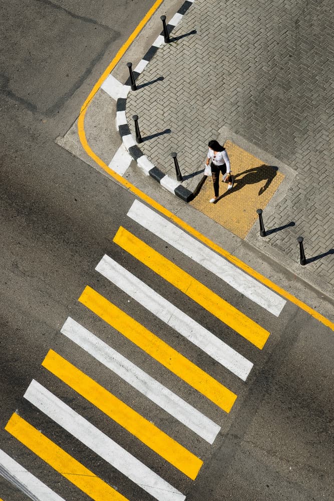 Urban Crosswalk Geometry by Andy Bauer — canvas wall art