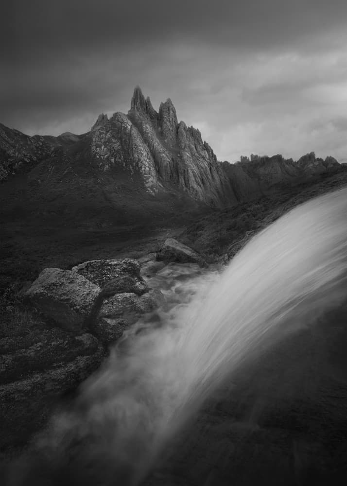 Moody Mountain Stream by Leah Xu — canvas wall art