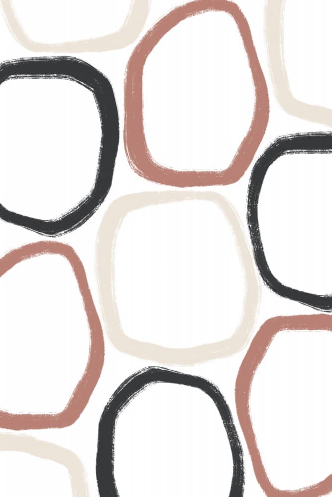 Circles in Black Beige and Rust by uplusmestudio — canvas wall art