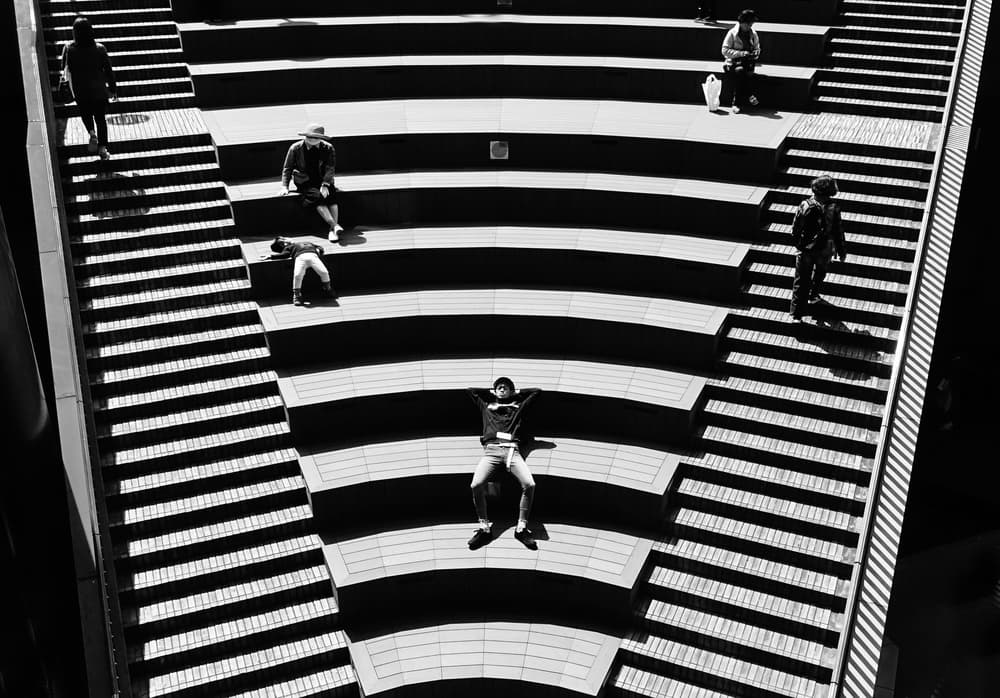 Urban Steps and Shadows by Haruyo Sakamoto — canvas wall art