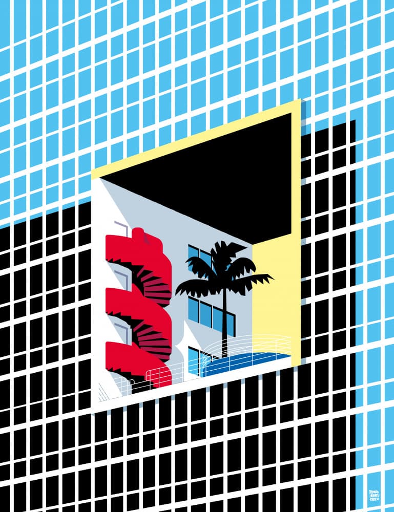 Miami Art Deco Geometry by Remko Heemskerk — canvas wall art
