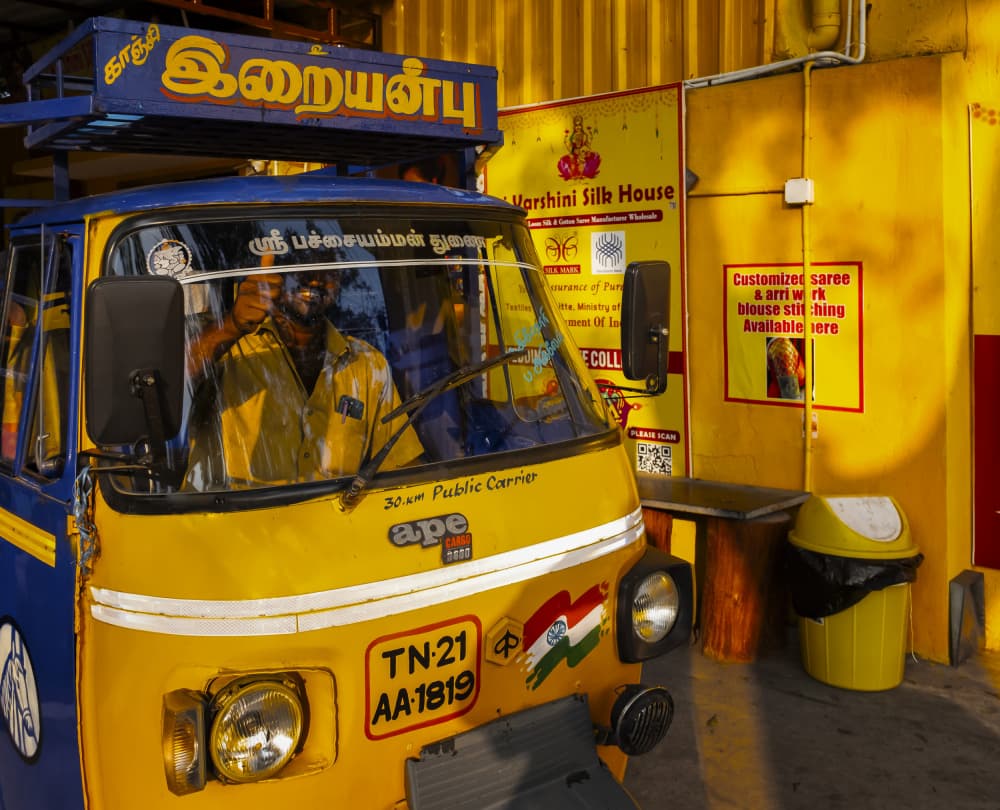 Indian Auto Rickshaw Street by Martin Steeb — canvas wall art