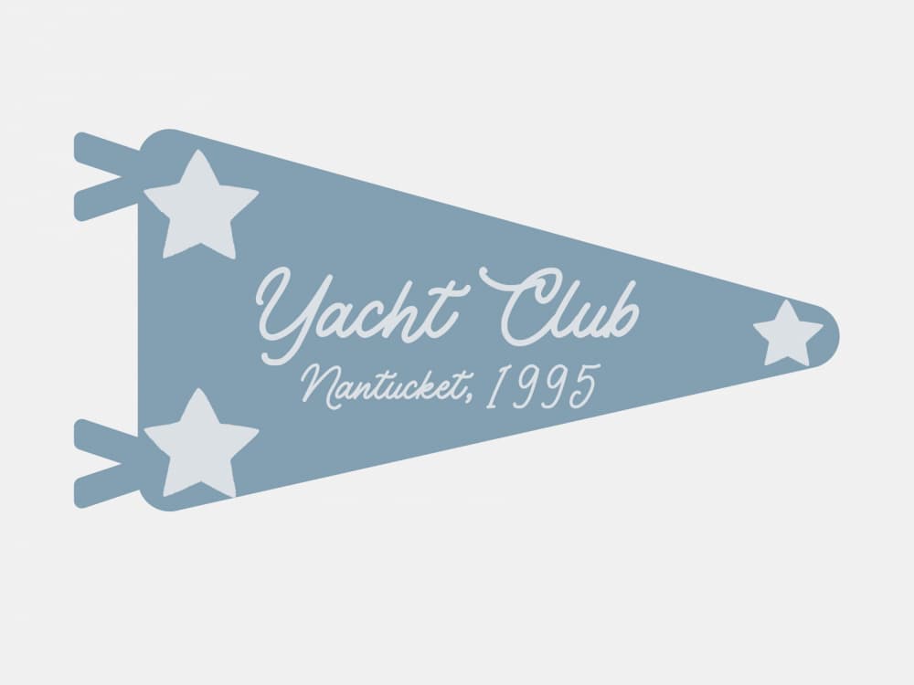 Vintage Nantucket Yacht Pennant by Jolly and Dash — canvas wall art