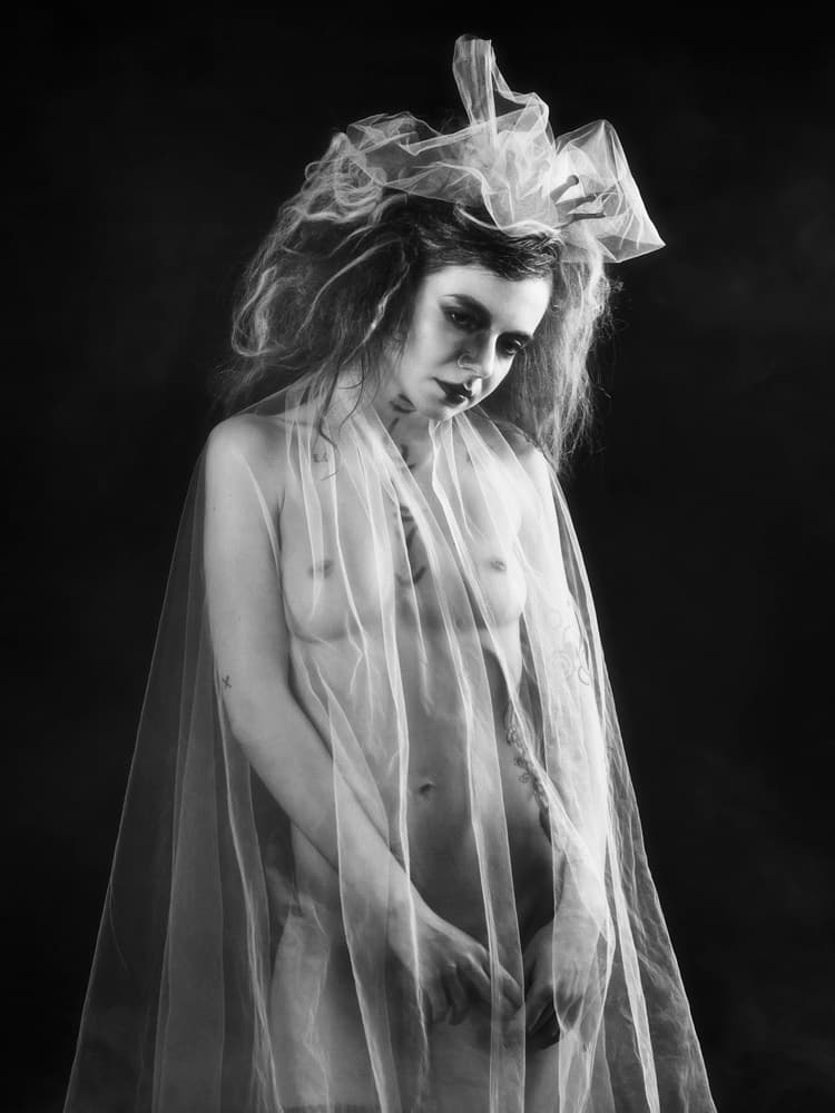 Ethereal Veiled Woman by Alexandra Fira — canvas wall art