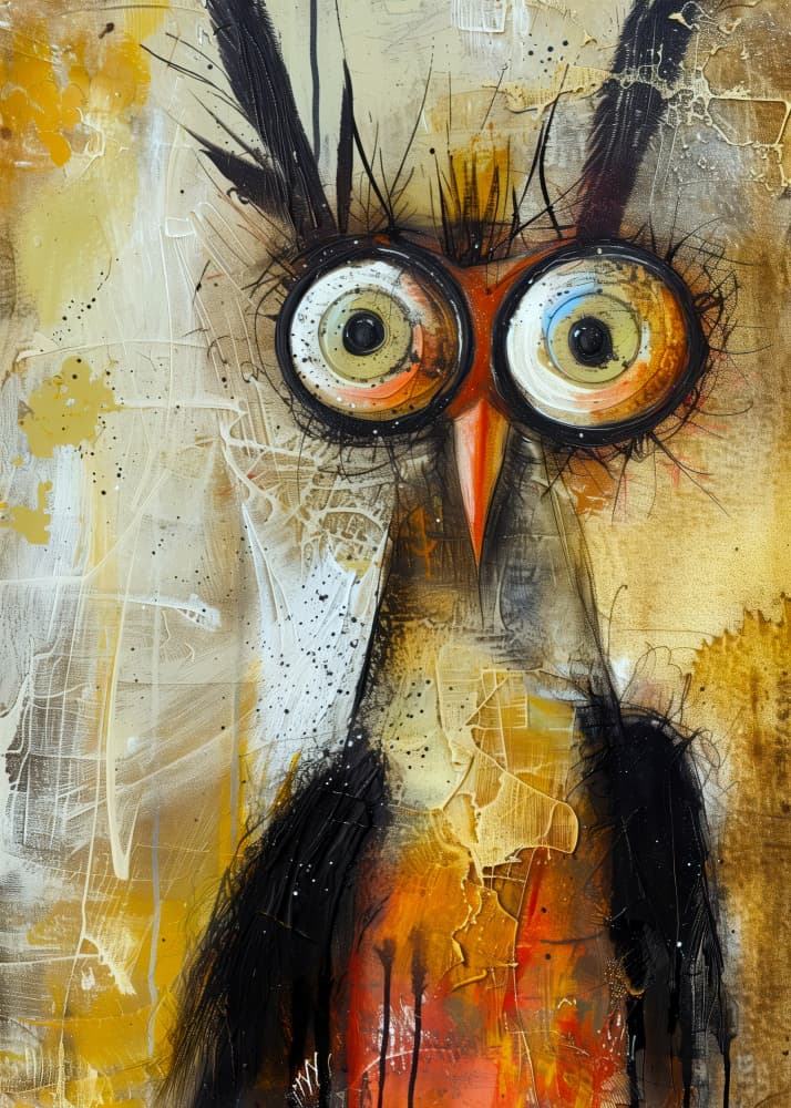 Whimsical King Owl by Justyna Jaszke — canvas wall art