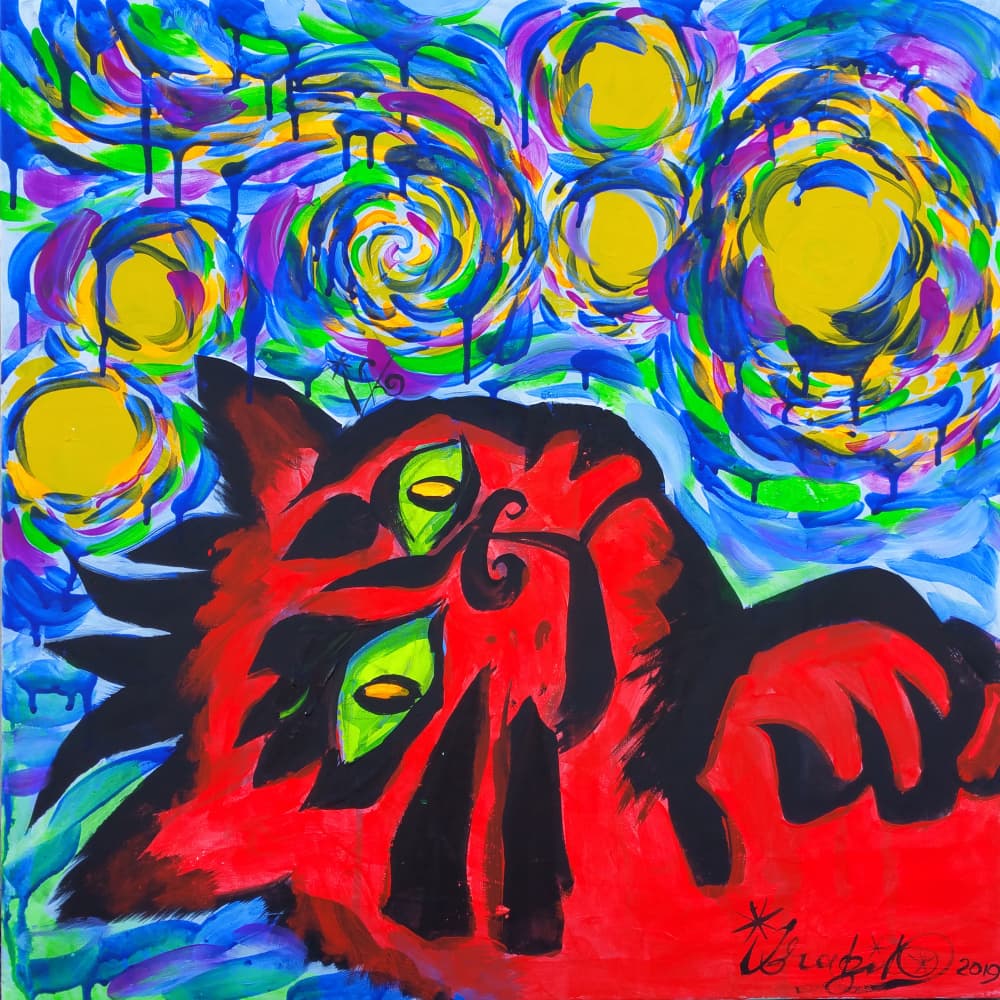 Vibrant Creature Starry Sky by Kanat Ibragimov — canvas wall art