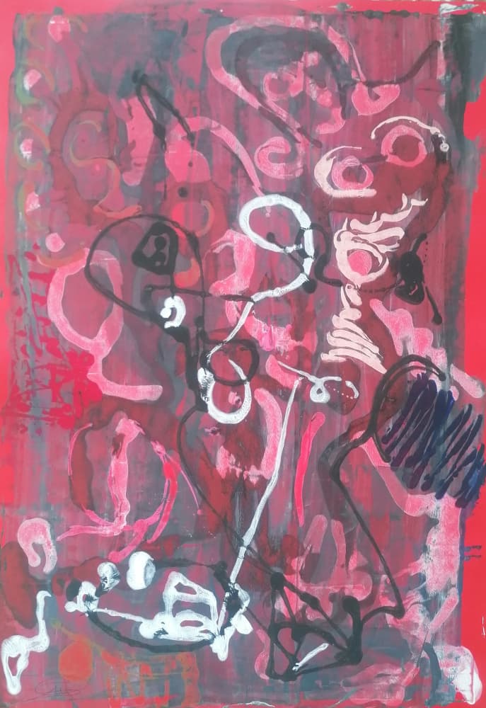 Red Abstract Energy by Stefano Mazzolini — canvas wall art