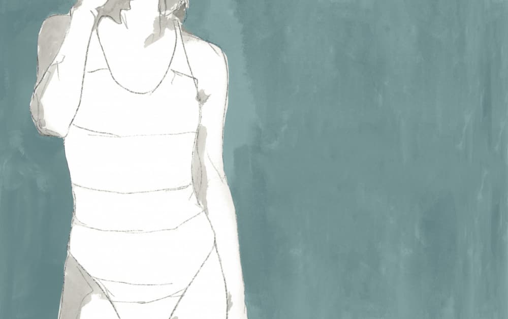 Minimalist Bathing Figure by cartissi — canvas wall art