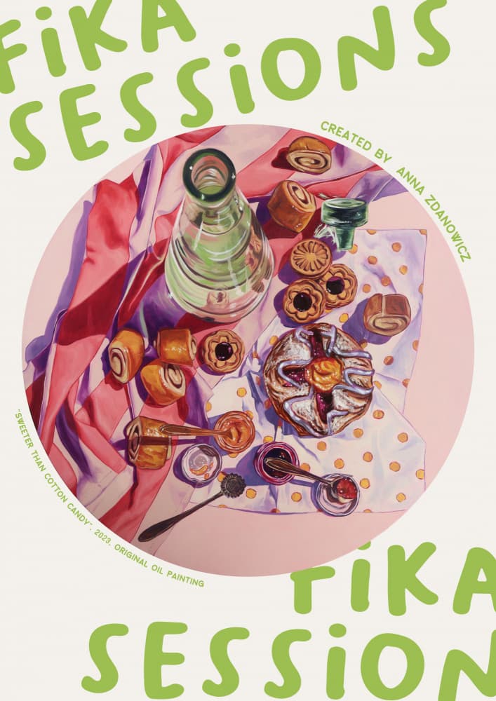 Sweet Fika Pastries by Anna Zdanowicz — canvas wall art