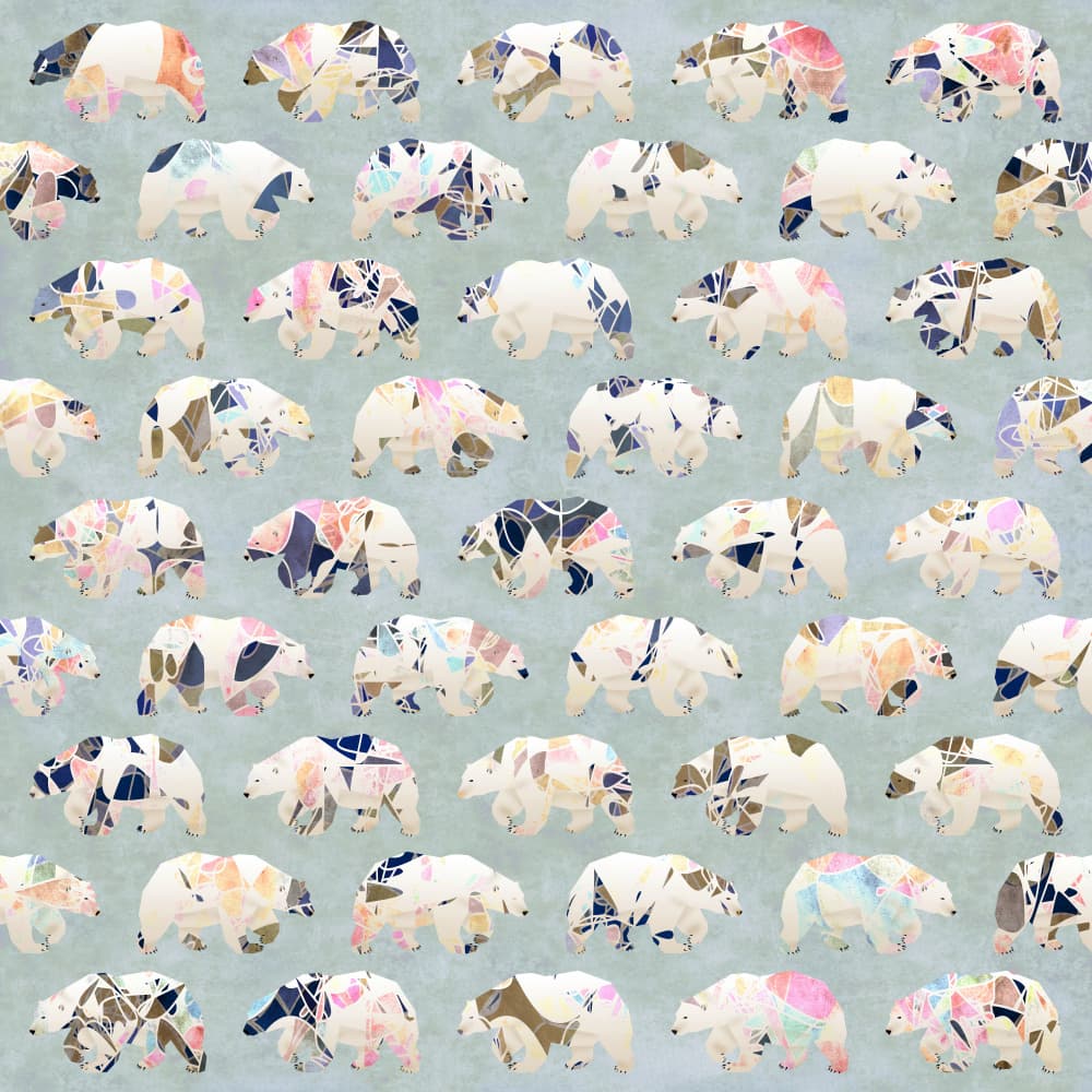 Patterned Polar Bears by Angelo Cerantola — canvas wall art