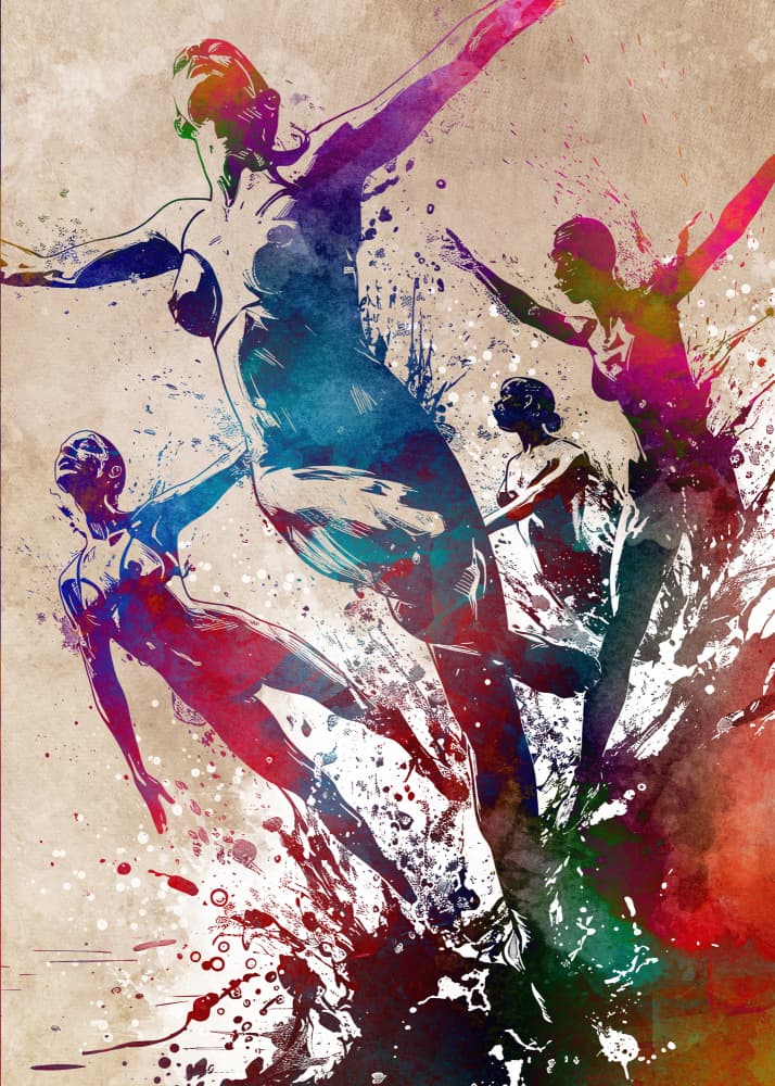 Vibrant Women in Motion by Justyna Jaszke — canvas wall art