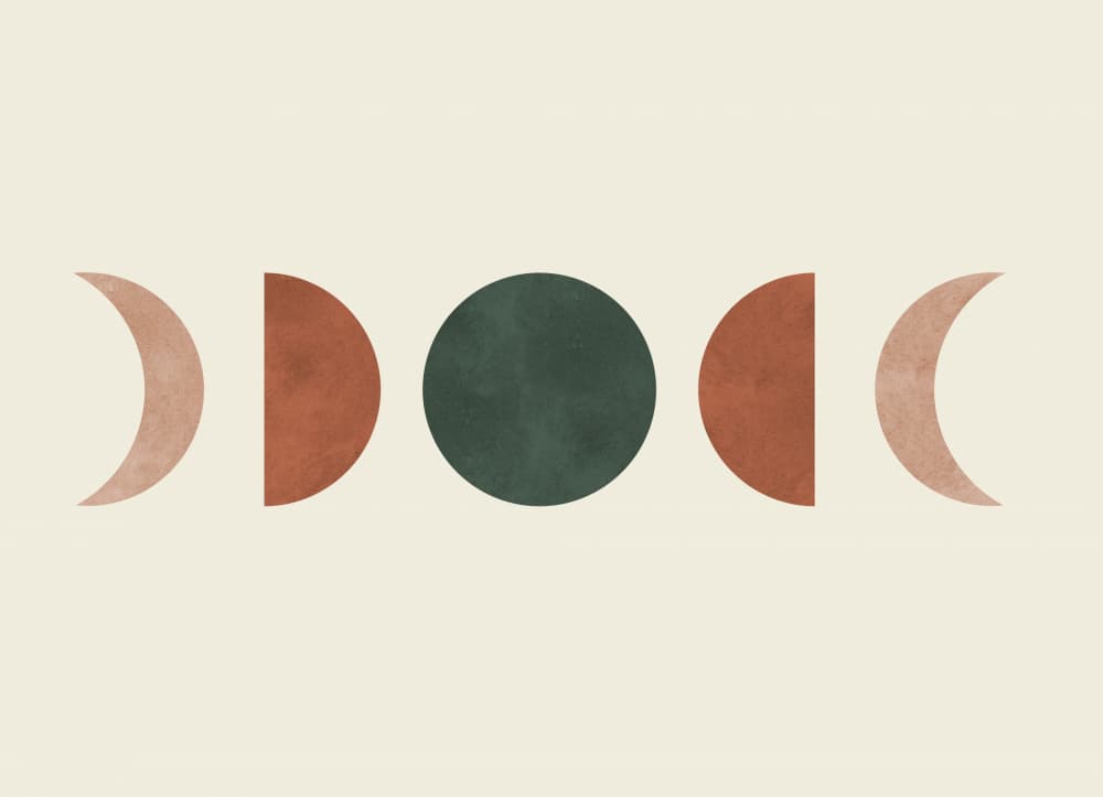 Earthy Moon Phases by Vitor Costa — canvas wall art
