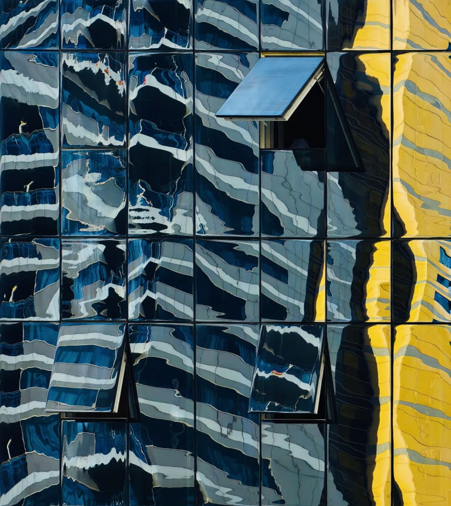 Abstract Building Reflections by Arnon Orbach — canvas wall art