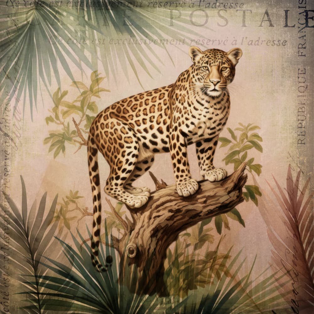 Vintage Jungle Leopard by Andrea Haase — canvas wall art