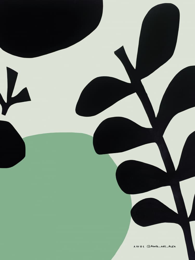 Organic Green Forms by Awol Art Alex — canvas wall art