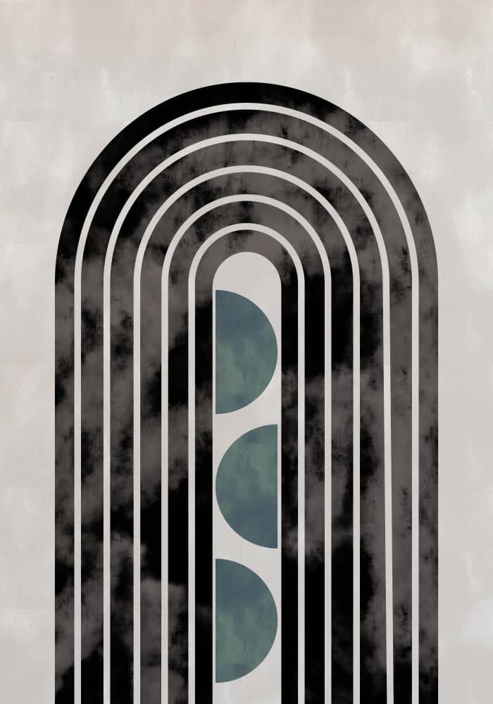 Geometric Arches Teal by Pictufy Studio II — canvas wall art