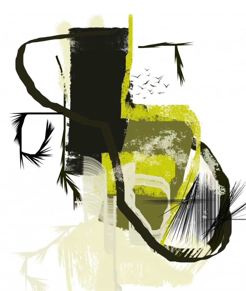 Abstract Green Composition by Pelin Atilla — canvas wall art