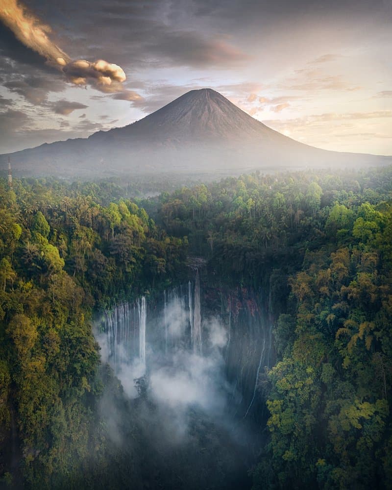 Misty Mountain Waterfalls by Fikri Muharram — canvas wall art