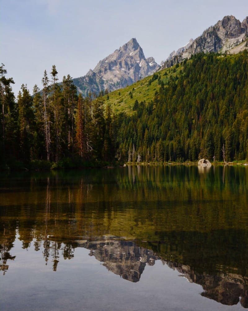 Majestic Mountain Lake Reflection by Del Mundo Imagery — canvas wall art