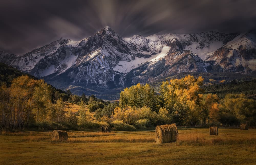 Autumn Mountain Sun Rays by Jenny Qiu — canvas wall art