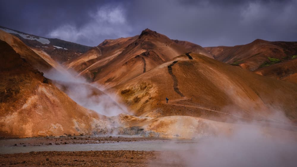 Steaming Mountain Path by Hanping Xiao — canvas wall art