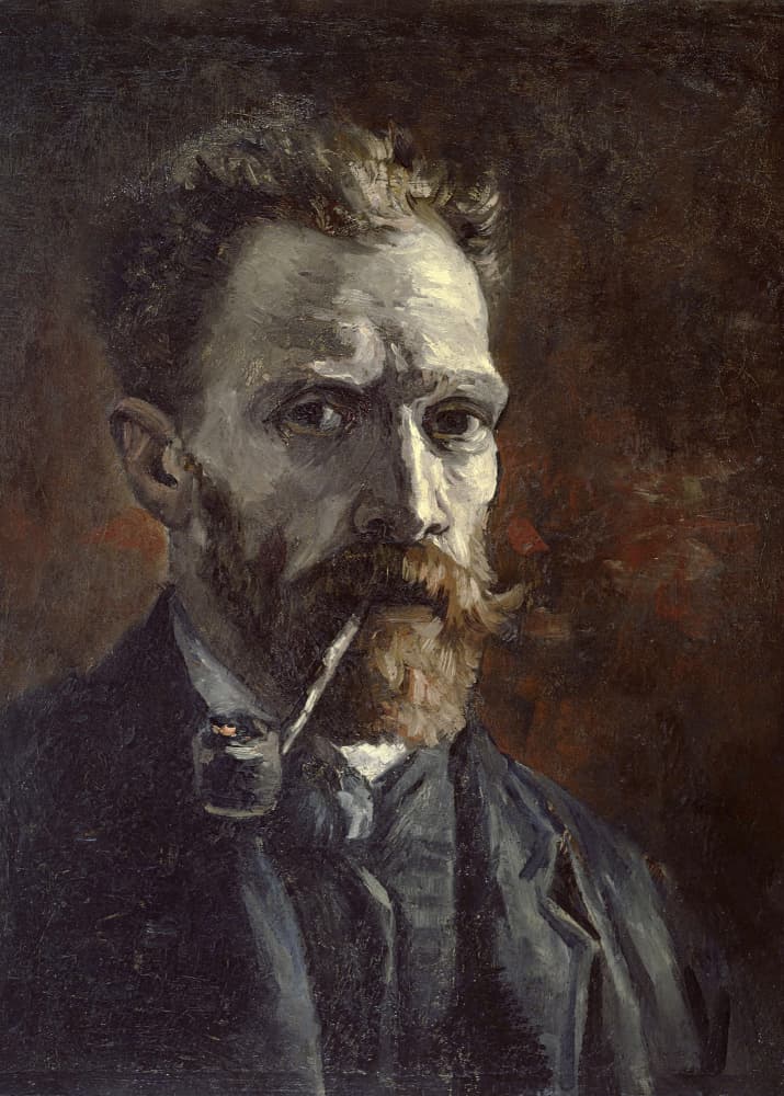 Vincent Van Gogh's Self Portrait With Pipe (1886) by Vincent Van Gogh — canvas wall art
