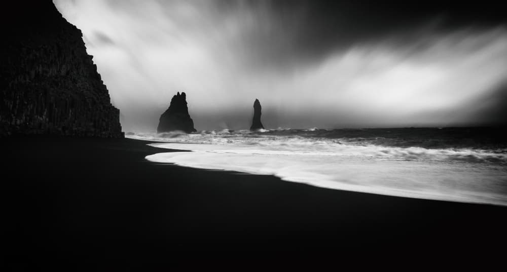 Dramatic Black Coast by Ariel Ariel — canvas wall art